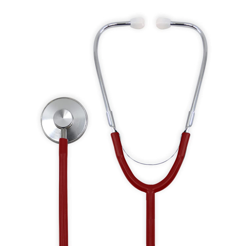 Dixie EMS Single Head Lightweight Stethoscope, Latex Free for Doctors, Nurses, Students, Medical and Home Use - Burgundy