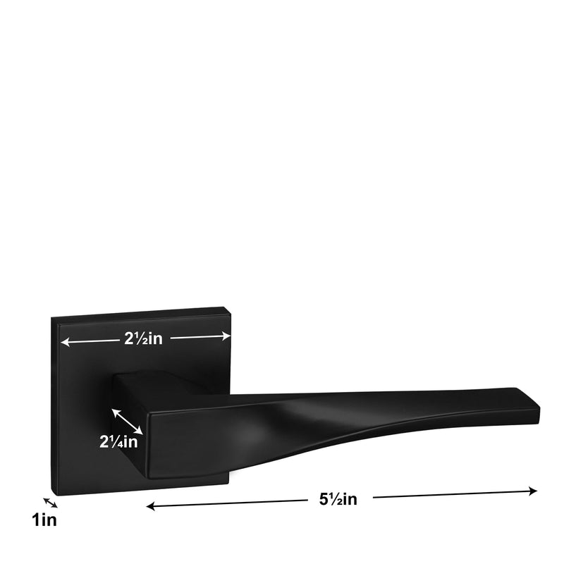 Berlin Modisch Sleek Series Entry Lever Door Handle Lock and Key Locking Lever Set [for Front Door or Office] Reversible Heavy Duty – Iron Black Finish Entry [lock with keys]