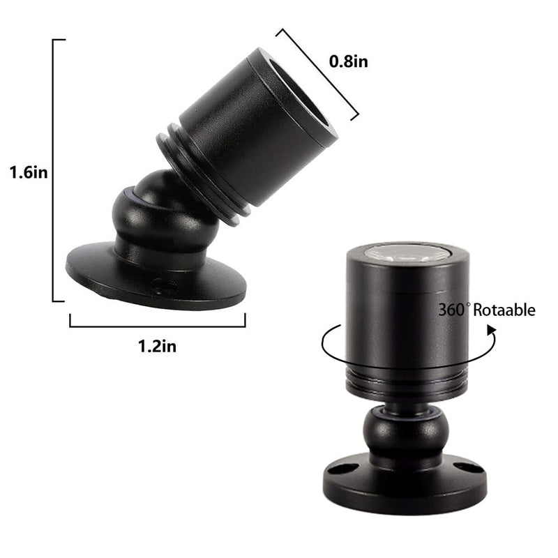 Dimmable 12V LED Mini Spotlights for Display - 1.5W Daylight 6500K, Tiny Spotlights for Displays with Dimmer, Black - Pack of 6 Daylight - 6 Pack