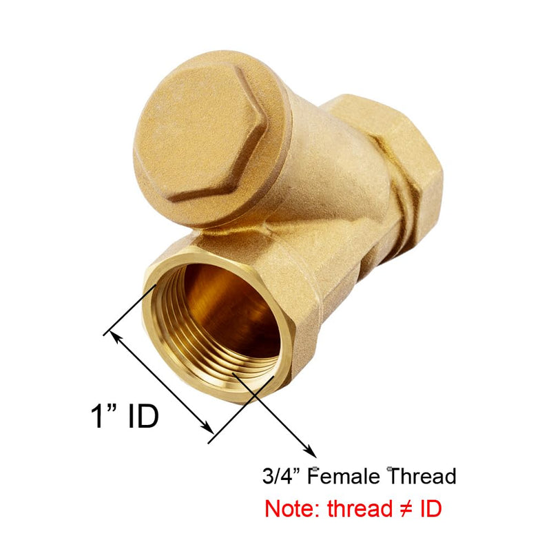 3/4" Female Y Shaped Brass Strainer Mesh Filter Valve 0.75 Inch