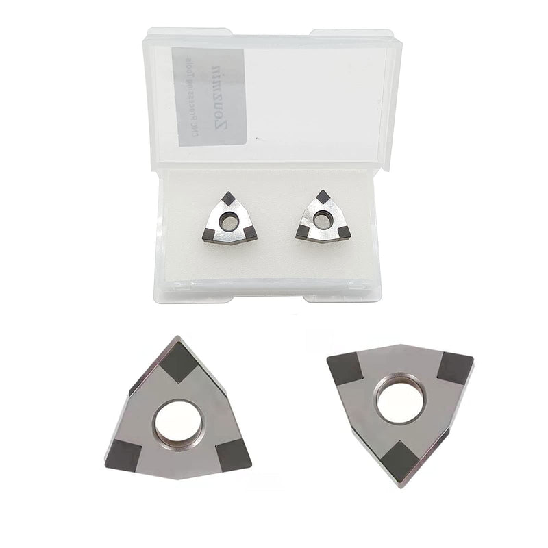 2pcs WNMG431/WNMG080404 CBN-6 Cubic Boron Nitride Suitable for high Speed Finishing of Heat Treated Steel,sintered Ferrous Alloy and cast Iron Double Side with 6 Cutting Edge.