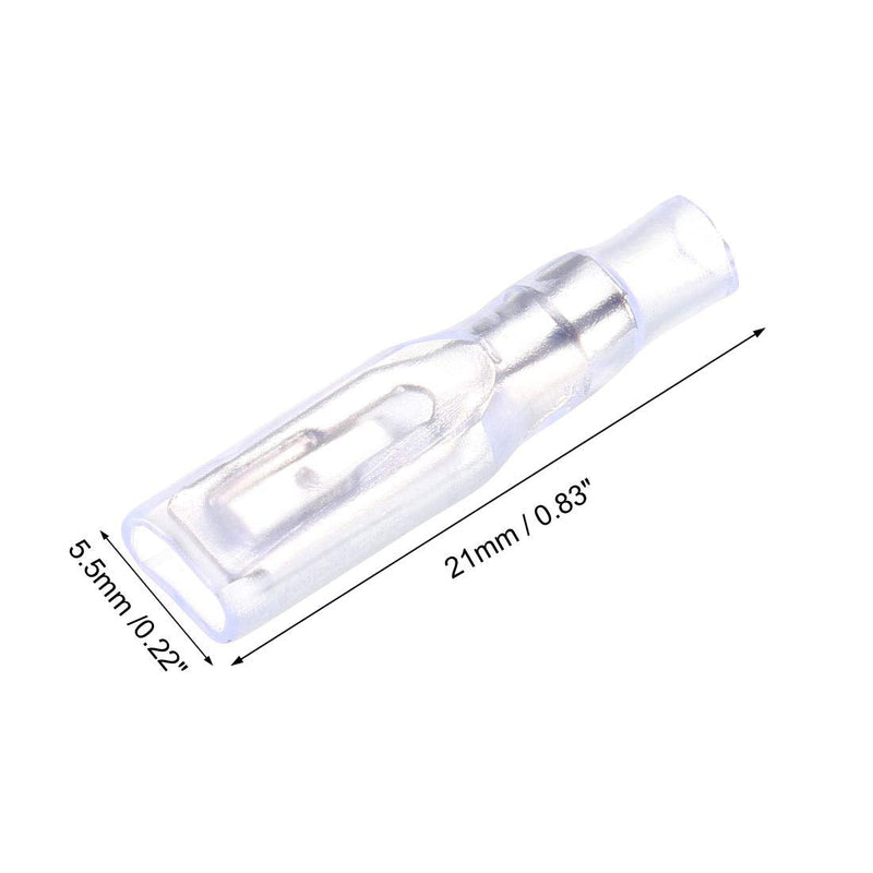 uxcell 100pcs 2.8mm Quick Splice Wire Terminals Female Spade Crimp Connector with Insulated Sleeve