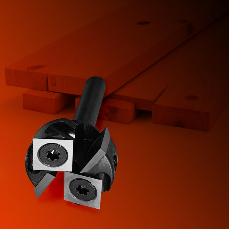 1/2'' Shank CNC Spoilboard Surfacing Router Bit with 1'' Cutting Dia, 2+2 Flutes Carbide Inserts Slab Flattening Bit Wood Planer Bit Planing Bit for Woodworking 1 Inches 1/2 Inches