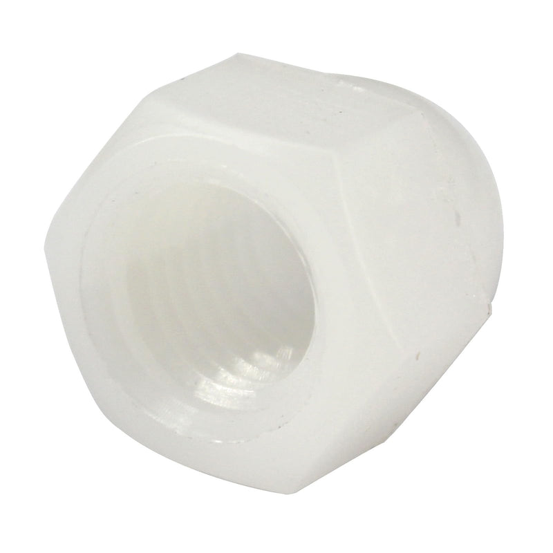 (50 Pieces) M6 White Nylon Acorn Cap Nuts Plastic Hex Nut Threaded Dome Nuts