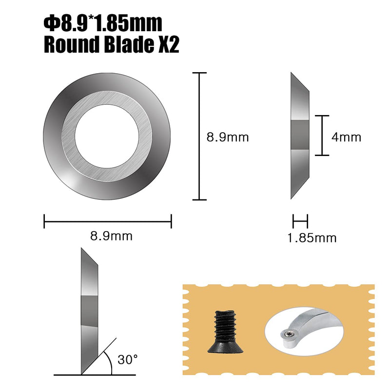 16Pcs Tungsten Carbide Cutters Inserts Set for Wood Lathe Turning Tools(Include 11mm Square with Radius,12mm and 8.9mm Round,30x10mm Diamond with Sharp Point),Supplied with Screws 16Pcs Carbide Cutters