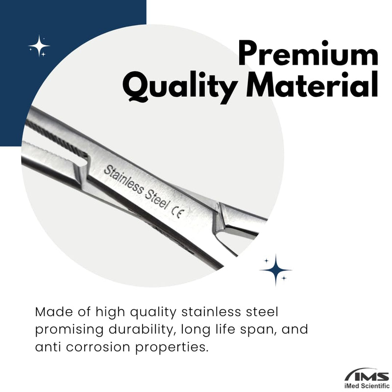 Set of 2 Premium Quality Pean Hemostat Forceps Straight & Curved Clamps Multiple Locking Positions Made of Stainless Steel with Full Serrated Jaws (12 Inch) 12 Inch