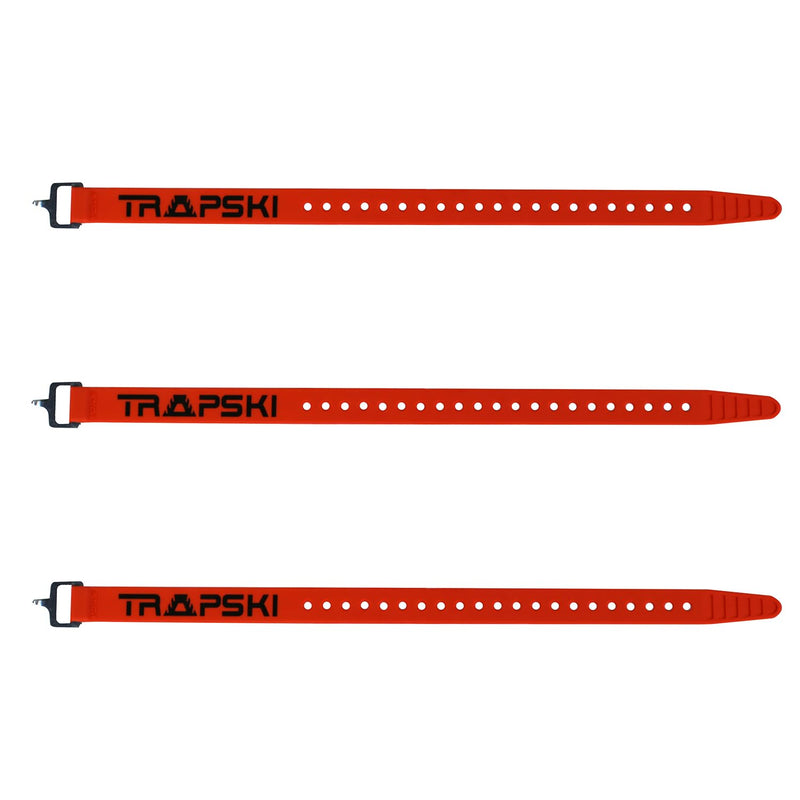 TRAPSKI Voile 15 Inch Aluminum Buckle Strap | Multi-Use Tension Strap for Skis, Bikes, Cargo, Tools, Marine & Boating, Outdoor Sports | UV-Resistant | Made in The USA (Orange 3PK) Orange 3PK