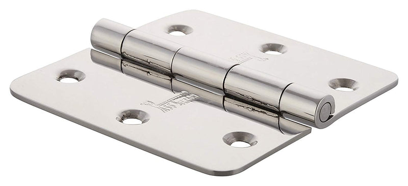 SSISKCON Stainless Steel 1/4 Radius Hinge, C-Hole, Mirror, 3.5"x3.5", 1Pack Mirror Polished 3.5"x3.5"x2.5mm