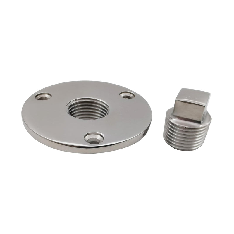 Marine Grade Stainless Steel 316 Boat Garboard Drain Plug Marine Stainless Steel W/Screws 2pc