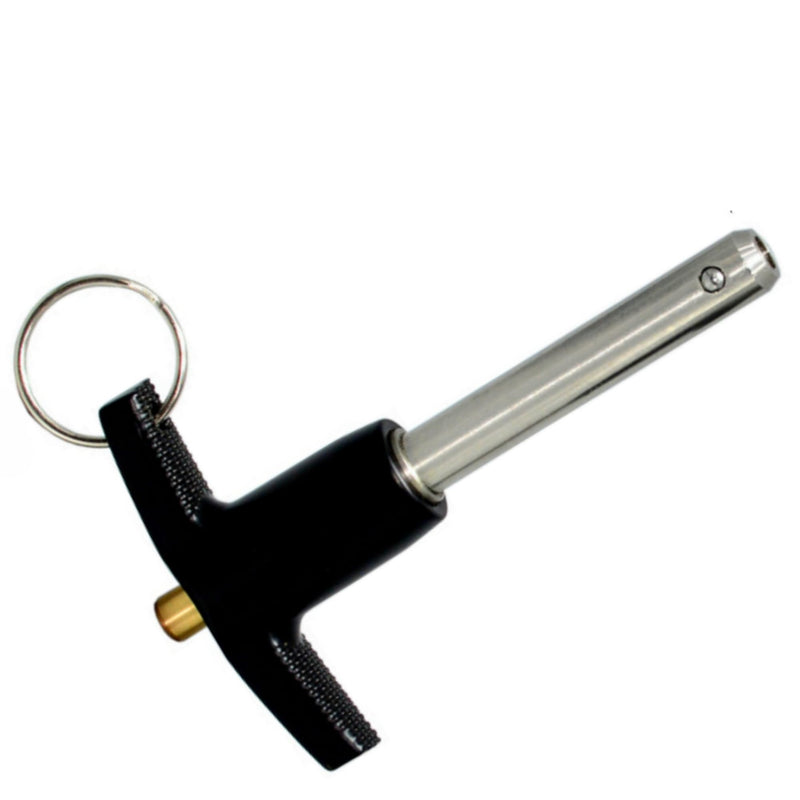 T Handle Lock Pins Stainless Steel 304 Push-Button Quick Release Pin, Pin Dia 3/8in(9.5MM). Clamping Length 54.8mm(2.16in) with Lanyard Cable (2) 2