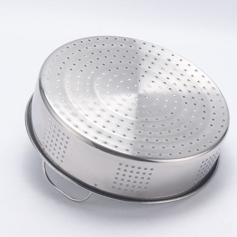 UPKOCH Stainless Steel Steamer Insert 9.84 Inch Food Steamer Basket with Dual Handles Multi-Vent Steaming Grid for Dumplings Bao Buns Kitchen Cooking 25cm