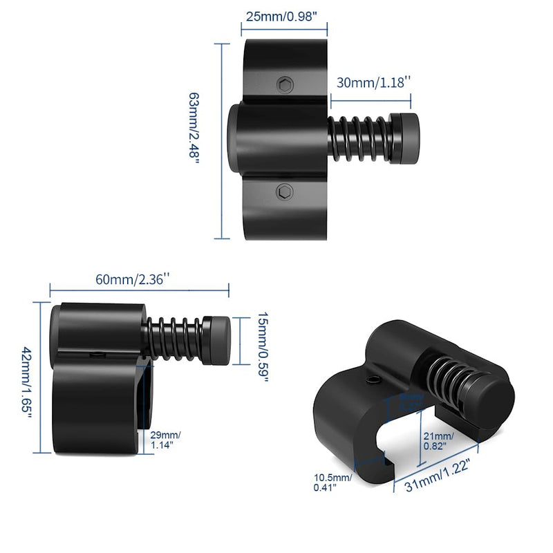 2PCS Adjustable Barn Door Stopper fit for 1.57inch/40mm Flat Track, Sliding Barn Door Hardware Accessories Replacement Upgrade-fit 1.57” wide rail