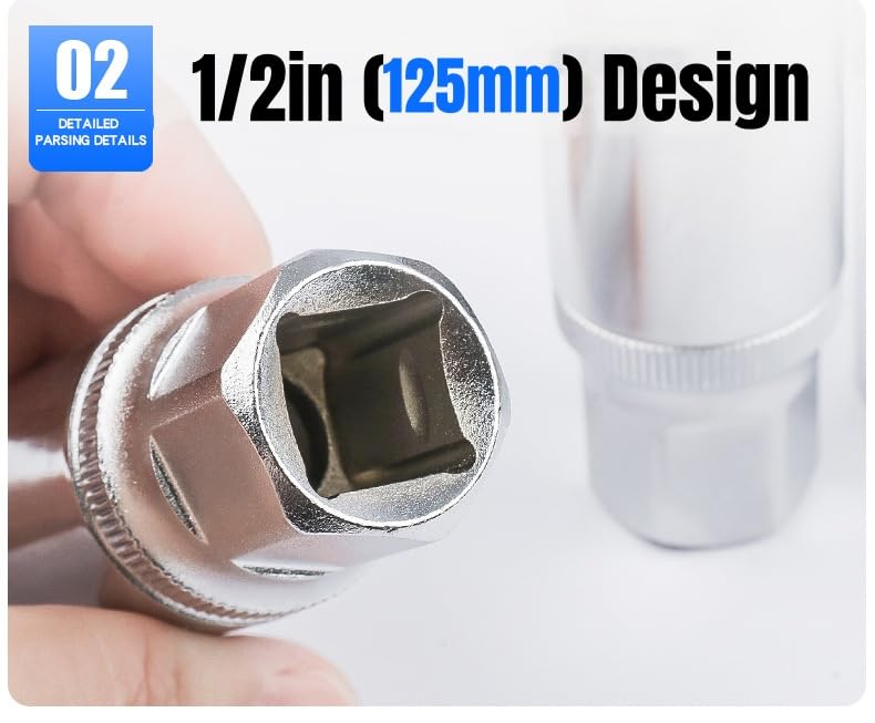 Stud Extractor Set, Broken Stud Removal Socket 4-Piece Metric Stud Remover Set 12.5mm Square Drive Sturdy Portable Nut Remover – Stud Puller Sockets 6, 8,10,12mm