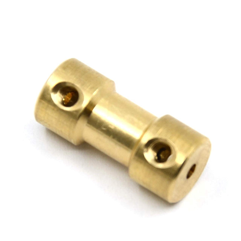 8 Pcs 2mm to 2mm Brass Connector Copper DIY Motor Flexible Shaft Coupling Joint Connector with Screws for Small Motor (2mm to 2mm)