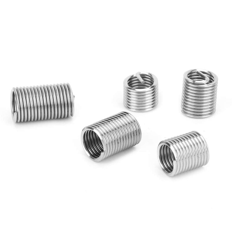 Coiled Wire Screws Sleeve 100Pcs M7x1 Coiled Wire Thread Repair Insert Sleeve Kit Stainless Steel Helicoil Type Screw Helical Threaded Inserts