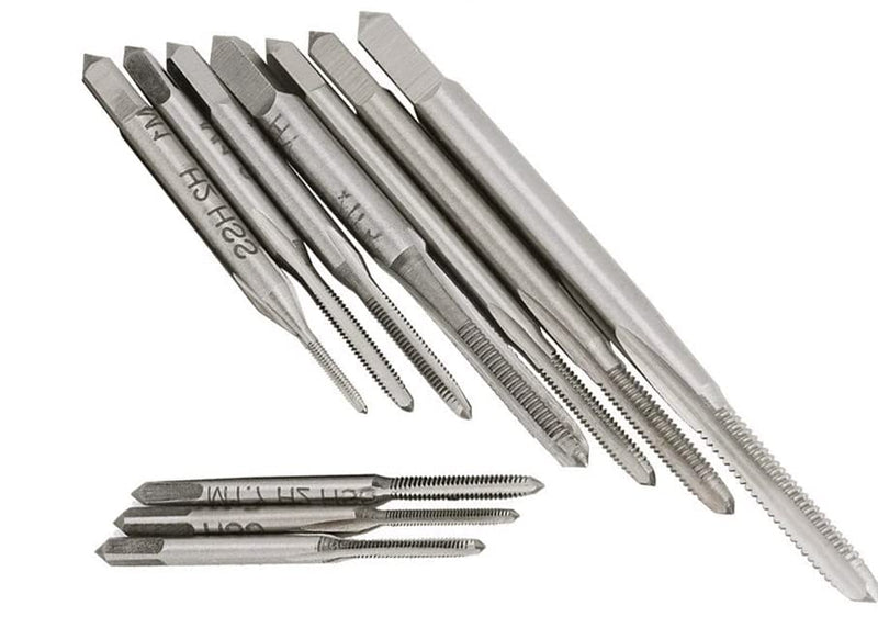 10pcs Micro Taps Bit Small Hand Screw Thread Taps M1-M3.5 HSS Mini Metric Plug Tap Screw Tap Drill Tap Drill Set Tapping tool with Adjustable Tap Wrench 1/16-1/4''