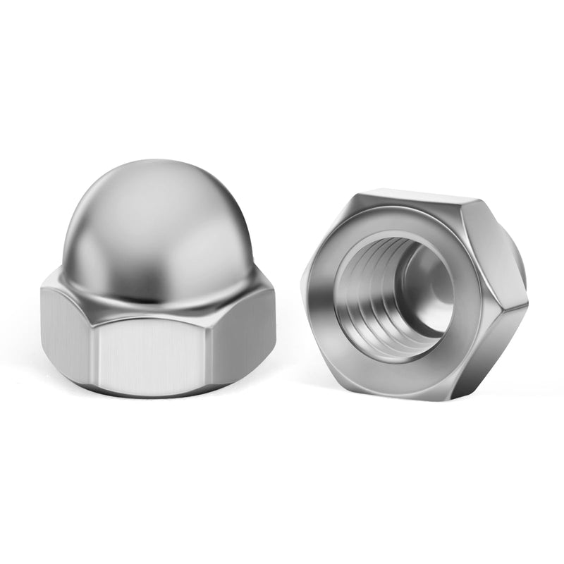 #10-32 Acorn Hex Cap Dome Head Nuts, 304 Stainless Steel 18-8, Bright Finish, Pack of 50 #10-32