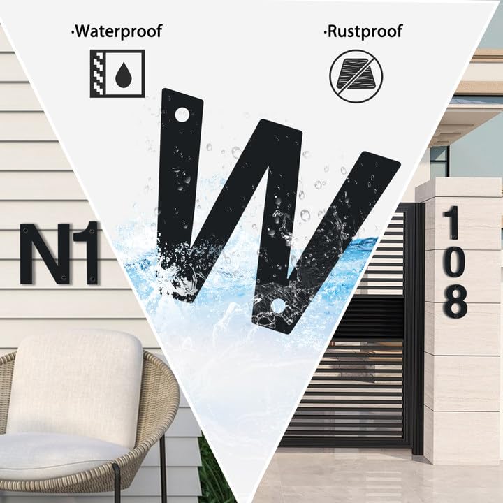 Modern House Numbers for Outside,Mailbox Numbers and Letters,3inch Metal Black Address Numbers,Garden Door Mailbox Decor Number,Custom House Number Sign with Screws (Black-3, 3inch) Black-3