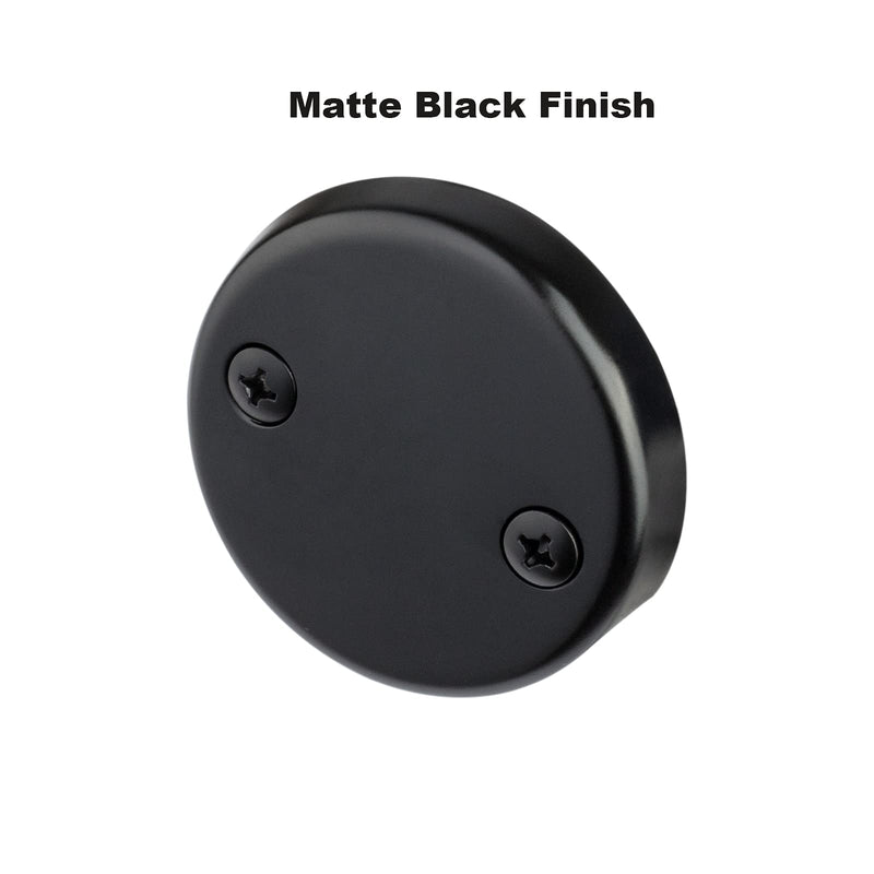 Matte Black Lift & Turn Tub Trim Set with Two-Hole Overflow Faceplate and No Putty Gasket, Bathtub Conversion Kit Assembly with Universal Fine/Coarse Thread, No Putty Installation by Artiwell Matt Black