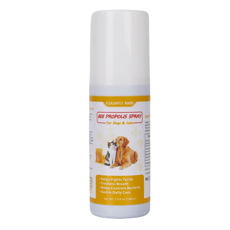 Bee Propolis Spray for Dogs & Cats, 3.4 fl oz - Breath Freshener, Gum Health Support, Dental Care，Gums Health ，Natural Plant-Based Active Formula ﻿