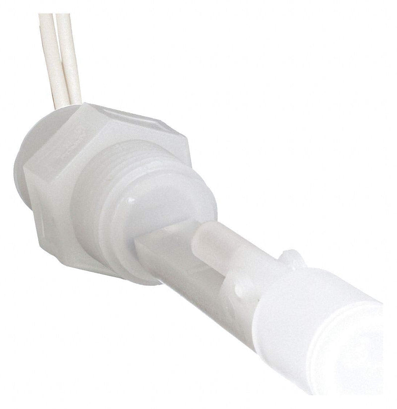 Madison M8700 Plastic Side-Mounted Liquid Level Float Switch with Polypropylene Stem, 30 VA SPST, 1/2" x 1/2" NPT Male, 100 psig Pressure