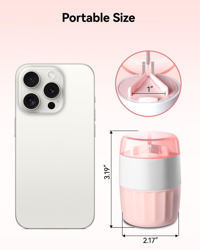 Pill Crusher Fine Powder - Cotatoc 3-in-1 Pill Crusher with Stainless Steel Grinding Pestle, Portable Pill Cutter and Crusher for Elderly and Pets (Pink) Pink