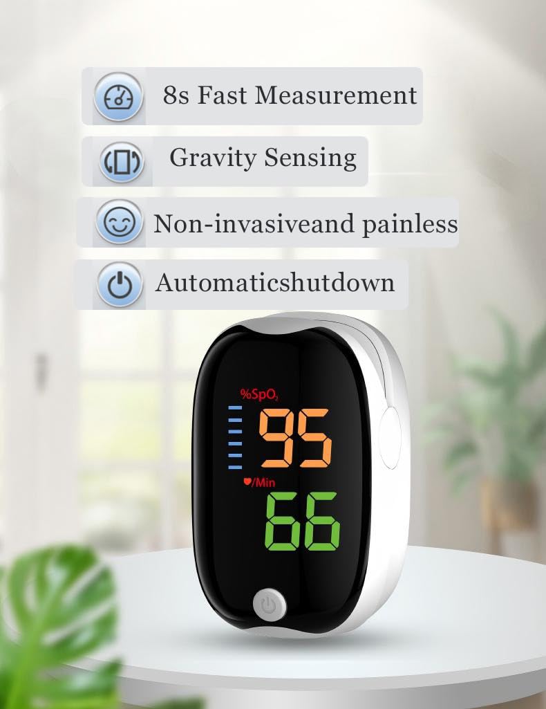Oxygen Monitor Fingertip, Joxozp Pulse Oximeter Oxygen Saturation Monitor Checking SpO2 Level/Heart Rate/PI for Adults at Home Outdoor Sport Use