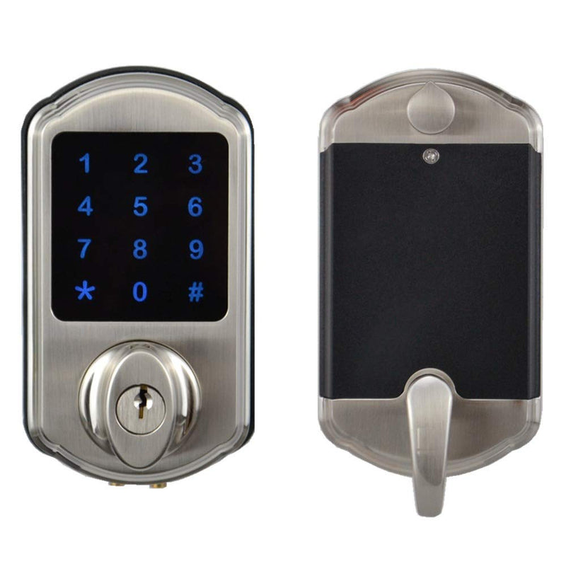 SCYAN D2 Touchscreen Keypad Deadbolt with Key Fob Access (Satin Nickel)