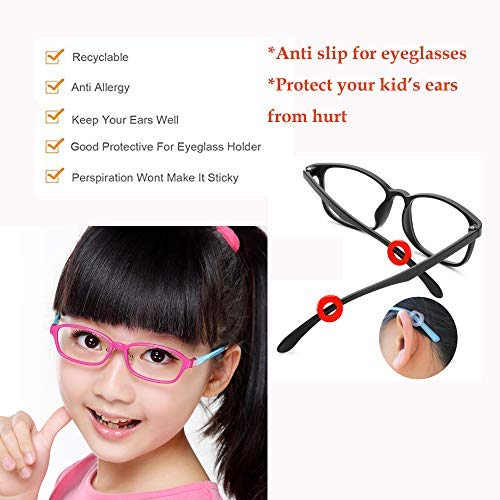 Glasses Ear Grip - Eyeglasses Temple Tip Sleeve Retainer,Anti-Slip Comfort Glasses Retainers For Spectacle, 12 Pairs (Clear1) Clear1