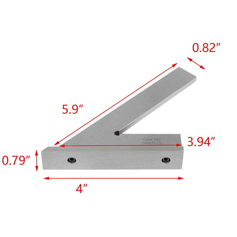 T Tulead 45 Degree Machinist Engineer Square Angle Ruler Tool with Seat, Steel Miter Square 150×100mm