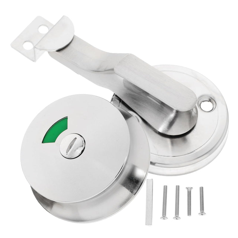 Hemobllo Bathroom Indicator Lock Stainless Steel Privacy Handle with Vacant Occupied Display Easy Install Door Latch for Public Toilet Partitions and Restrooms