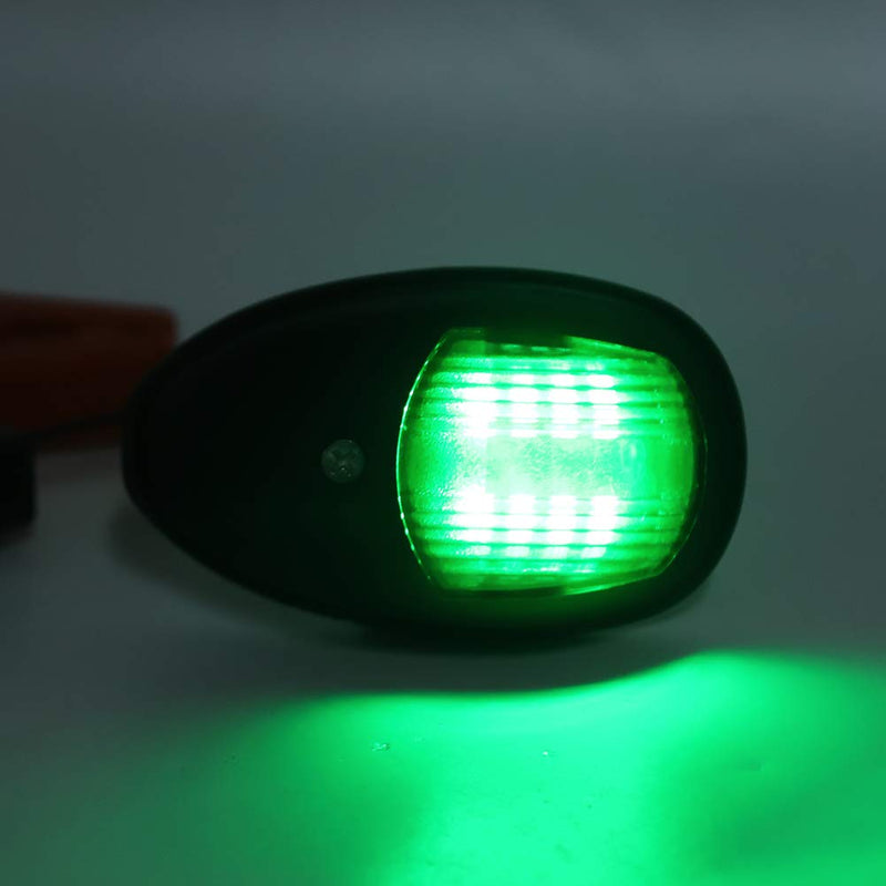 LED Navigation Lights Boat Marine Navigation Lights Red Green LED Navigation Lights Portable Shipping Marine Sailing Signal Lamp 10‑30V(Black)