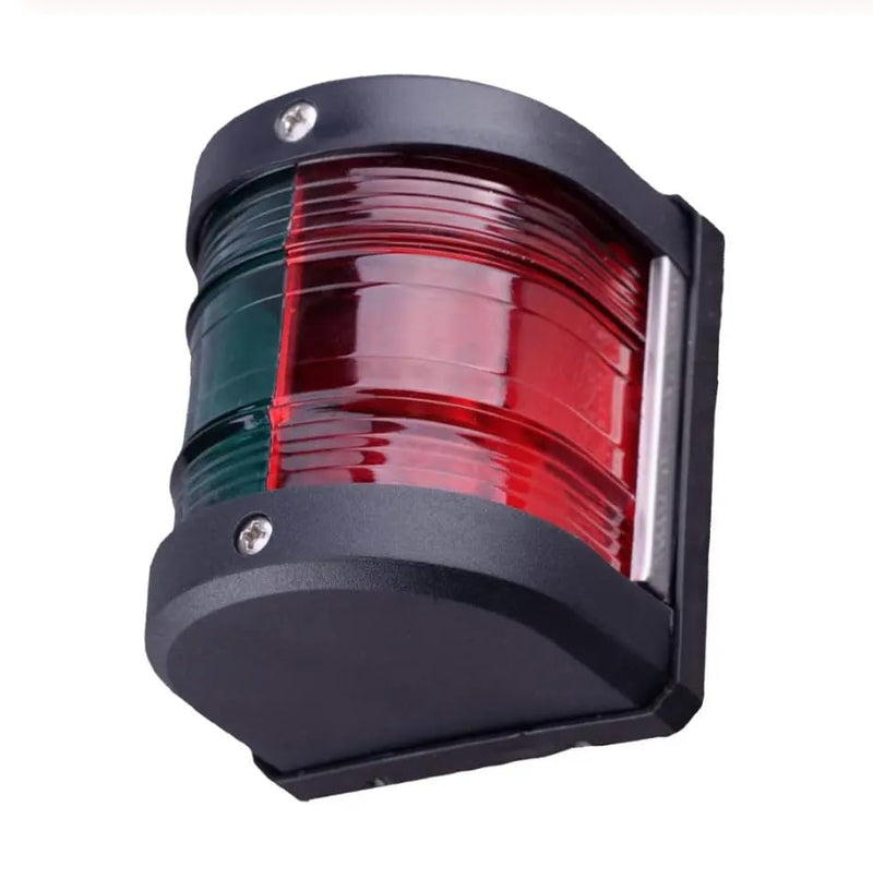 Boat Pontoon LED Navigation Light Black ABS Plastic Housing Boats Up to 12M Waterproof IP:66 Surface Mount 2NM (Combo Green and Red Bow)