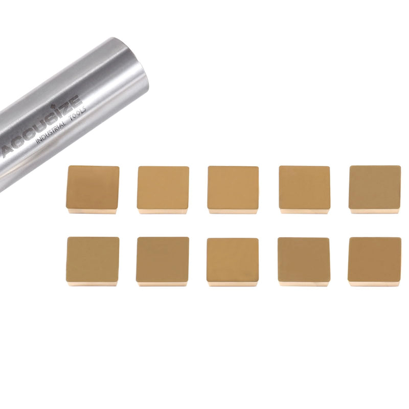 Accusize Industrial Tools SPG422 Carbide Inserts TiN Coated 10 Pc Set, 2136-1026x10