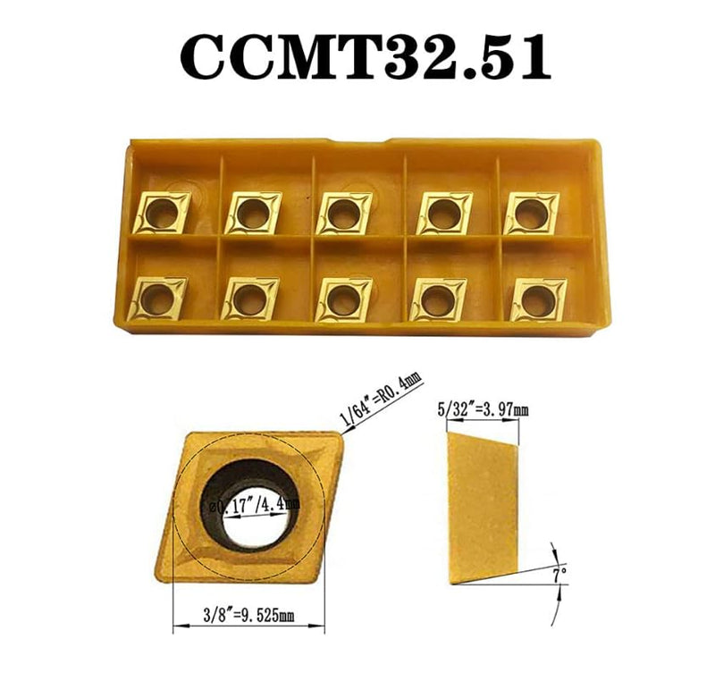 20pcs CCMT32.51/32.52 CCMT09T304/09T308 Carbide Inserts Turning Inserts for Metal Cutting Cutter bar