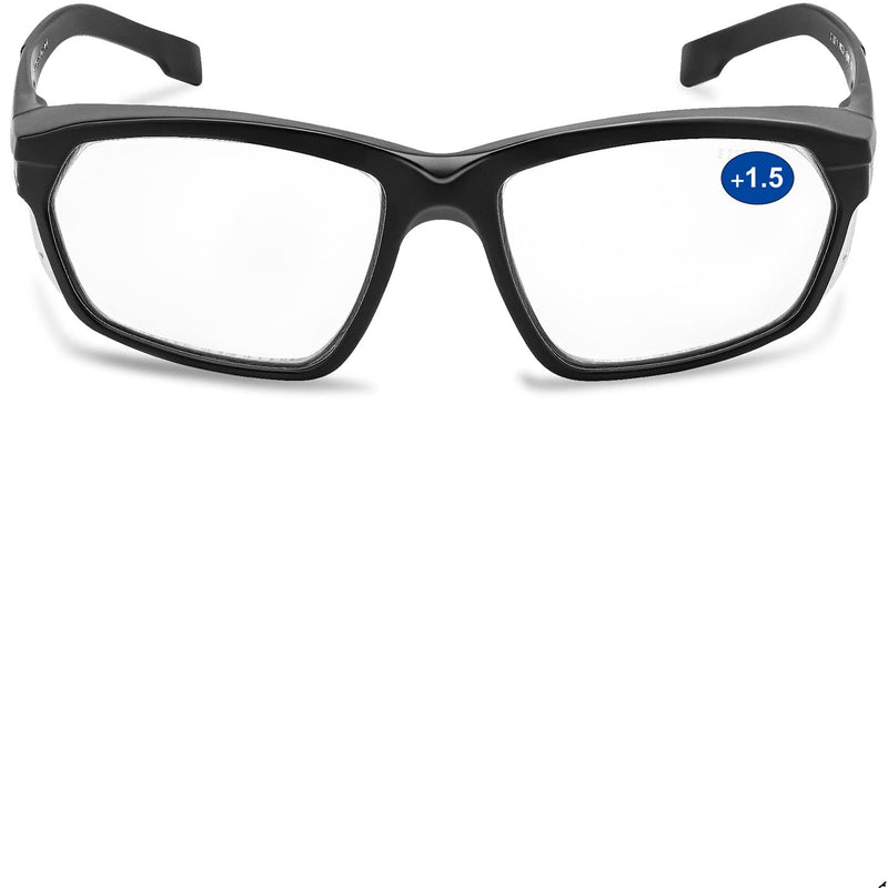 ProtectX Classic Safety Glasses, Anti-Fog Scratch Resistant Lenses, Protective Eyewear for Work, Indoor/Outdoor, ANSI Z87.1 Voyager Reading 1.5