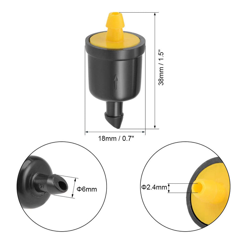 uxcell Stabilizer Dripper 5 GPH 20L/H Emitter for Garden Lawn Drip Irrigation with Barbed Hose Connector Plastic Yellow 20pcs