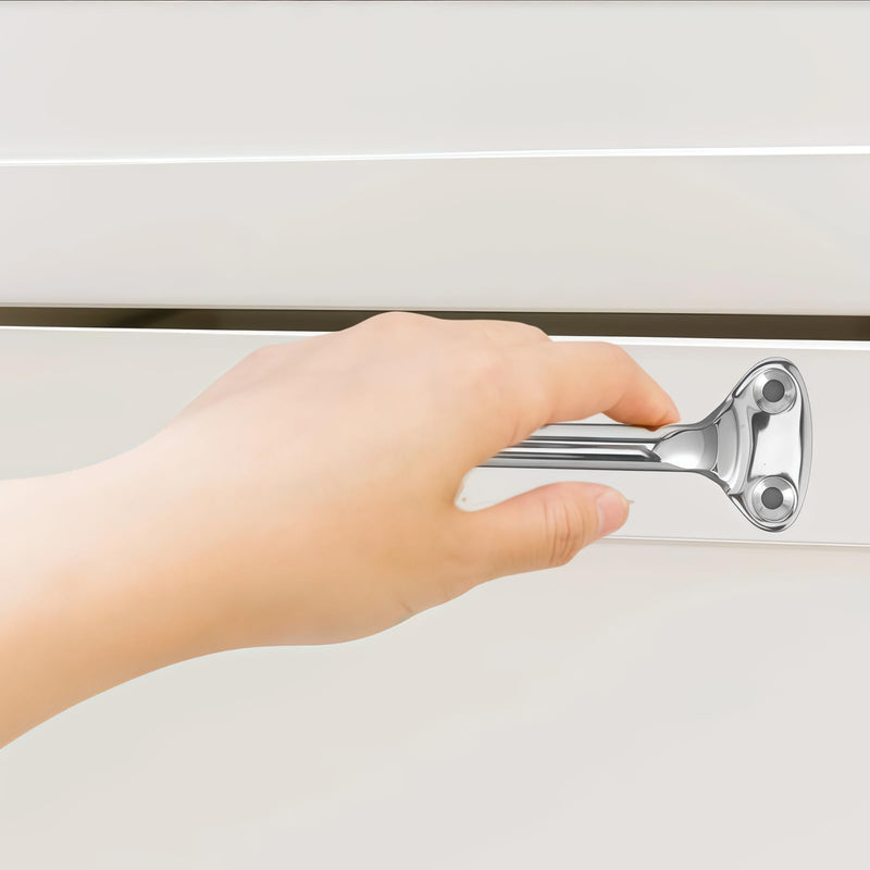 316 Stainless Steel Marine Grab Handle, 6 Inch 4 Holes Boat Handrail Bar, Heavy Duty Grab Bar for Boats, Yachts, RV & Home Bathroom (Mounting Screws Not Included) 1
