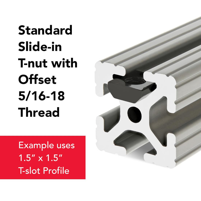 8020, 3203, 15 Series, 5/16-18 Steel Standard Slide in T-Nut - T Slot Accessories for 80/20 Aluminum Extrusion - Hardware Nuts (10 Pack) 10