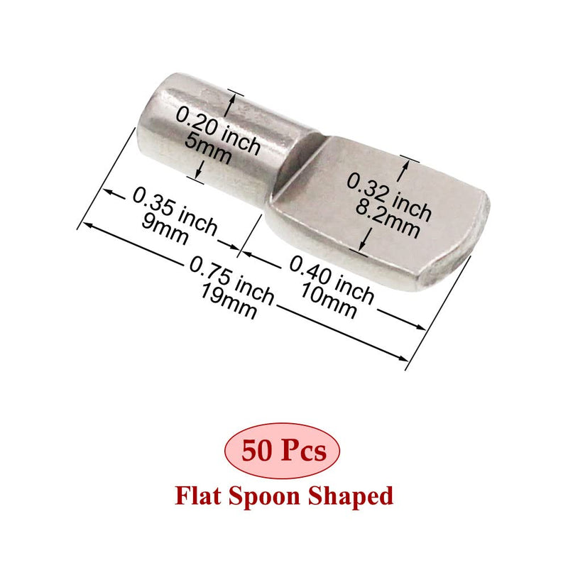 Shelf Pegs, 50 Pcs Shelf Pins, 5mm Shelf Support Pegs, Nickel Plated Cabinet Shelf Pegs Holders, Shelf Bracket Pegs for Kitchen Bookcase Shelf Shelves Cabinet Furniture Closet Shelf Pins Support