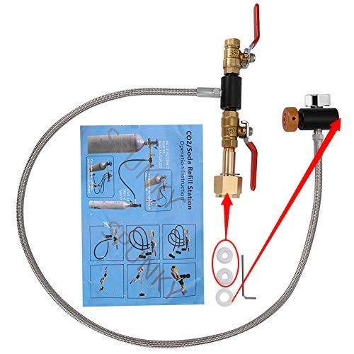 CGA-320 CO2 Cylinder Refill Adapter Bottle Connector CO2 Soda Maker Accessories with Hose for Filling Soda (36Inch)