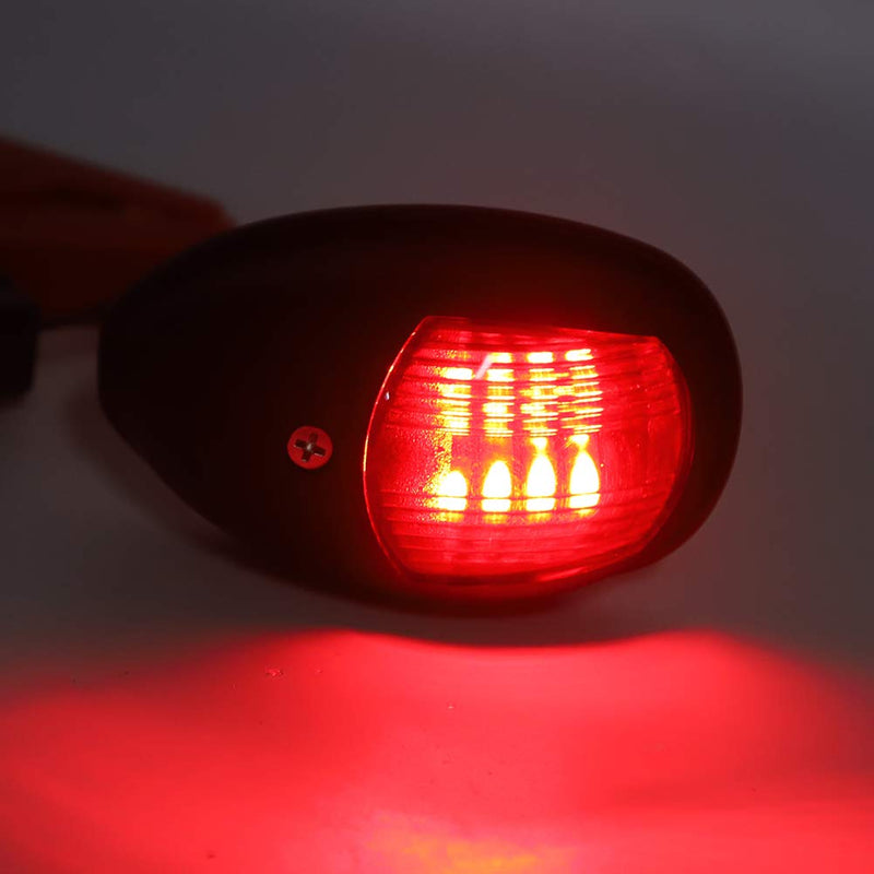 LED Navigation Lights Boat Marine Navigation Lights Red Green LED Navigation Lights Portable Shipping Marine Sailing Signal Lamp 10‑30V(Black)