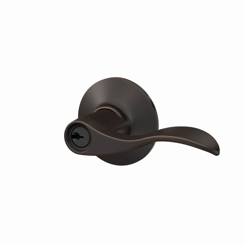 Schlage F51A ACC 716 Accent Door Lever, Keyed Entry Lock, Aged Bronze