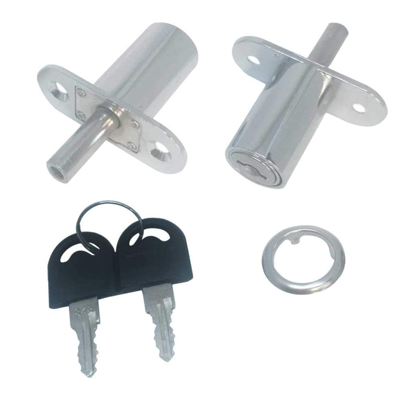 Cylindrical Length 32 mm Push Plunger Lock Sliding Cabinet Lock (2 Pack) Cylindrical Length 32 mm