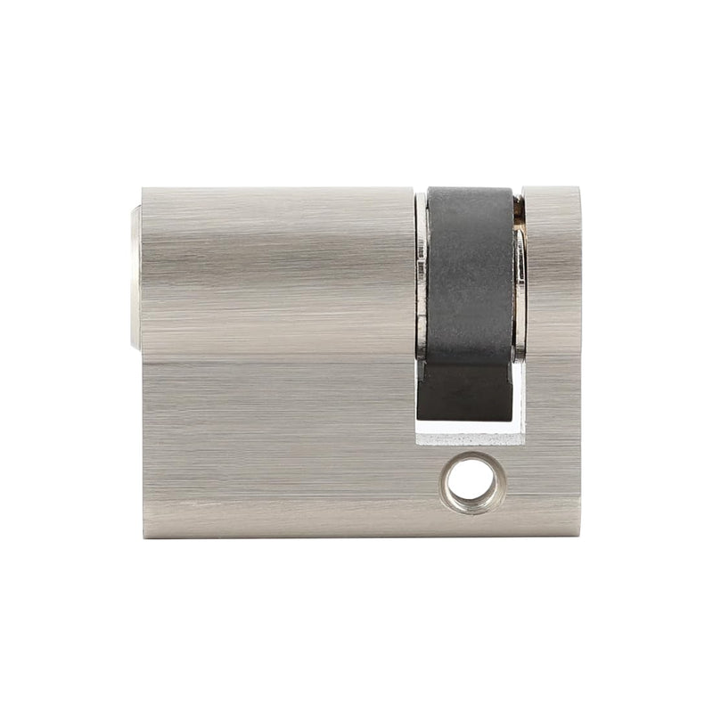Copper Half Cylinder Lock with Nickel Finish for Doors, Key Lock, 40mm, Single Side Open, Anti-Rust, Modern, Nickel