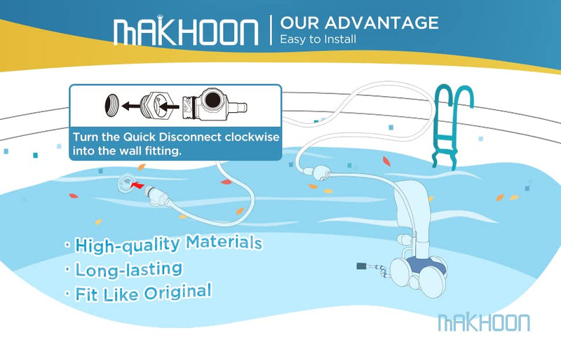 MAKHOON D29 UWF Quick Disconnect and 9-100-9002 Pressure Relief Valve Replacement for Polaris Zodiac 180 280 380 Pool Cleaners (1)