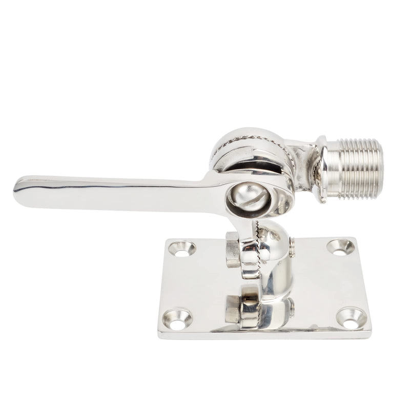 UAYESOK Marine VHF Antenna Mounts, Heavy Duty Adjustable Boat Stainless Steel Base Ratchet Fixed Mount