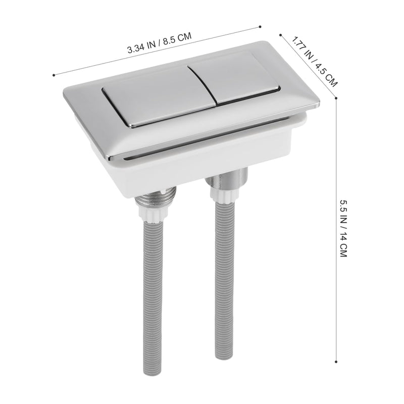 DOITOOL Rectangular Dual Flush Toilet Button Replacement Water Tank Push Button for Toilet Repair Universal Top-of-Tank Flush 5.51 X 3.34 X 1.77 in 1 Pack