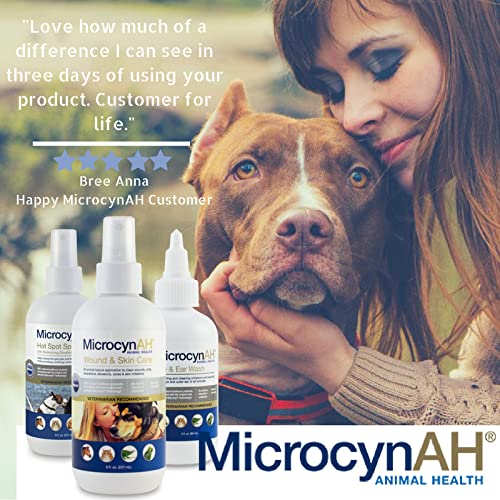 MicrocynAH Anti-Itch Spray Gel with Moisturizing Dimethicone for Dogs| Non-Toxic Spray Formulated to Sooth | Veterinarian Recommeneded Non-Toxic Formula | 8oz - PawsPlanet Australia