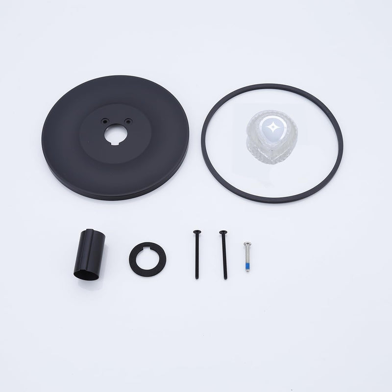 Shower Trim Kit, Compatible with Moen T470 31661SN Chateau Series Shower Trim Kit and Tub/Shower Trim, for Moen 1225 Trim Kit, Includes Escutcheon, Tubes, Shower handle and Screws Black